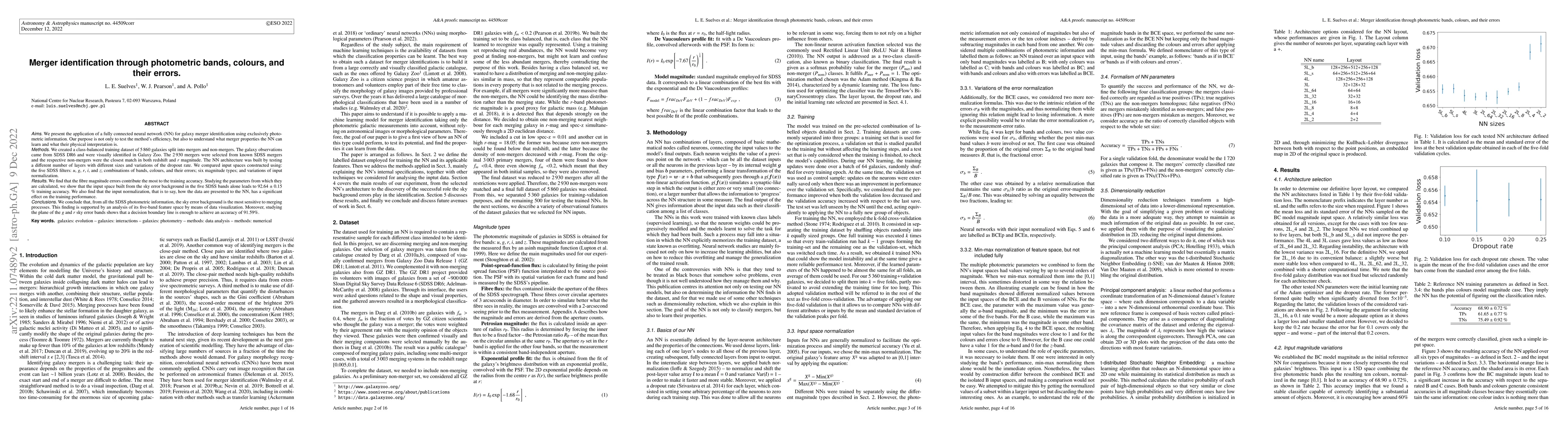 Thumbnail for Merger identification through photometric bands, colours, and their
  errors