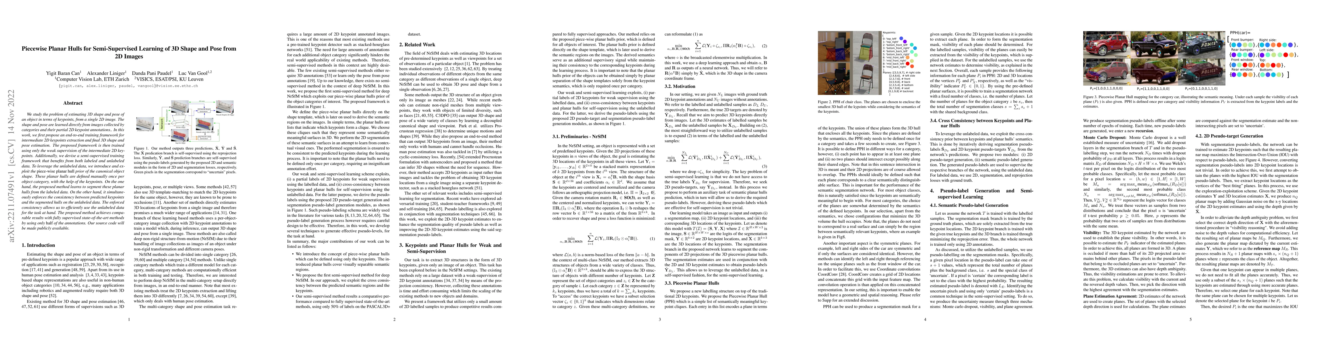 Thumbnail for Piecewise Planar Hulls for Semi-Supervised Learning of 3D Shape and Pose
  from 2D Images