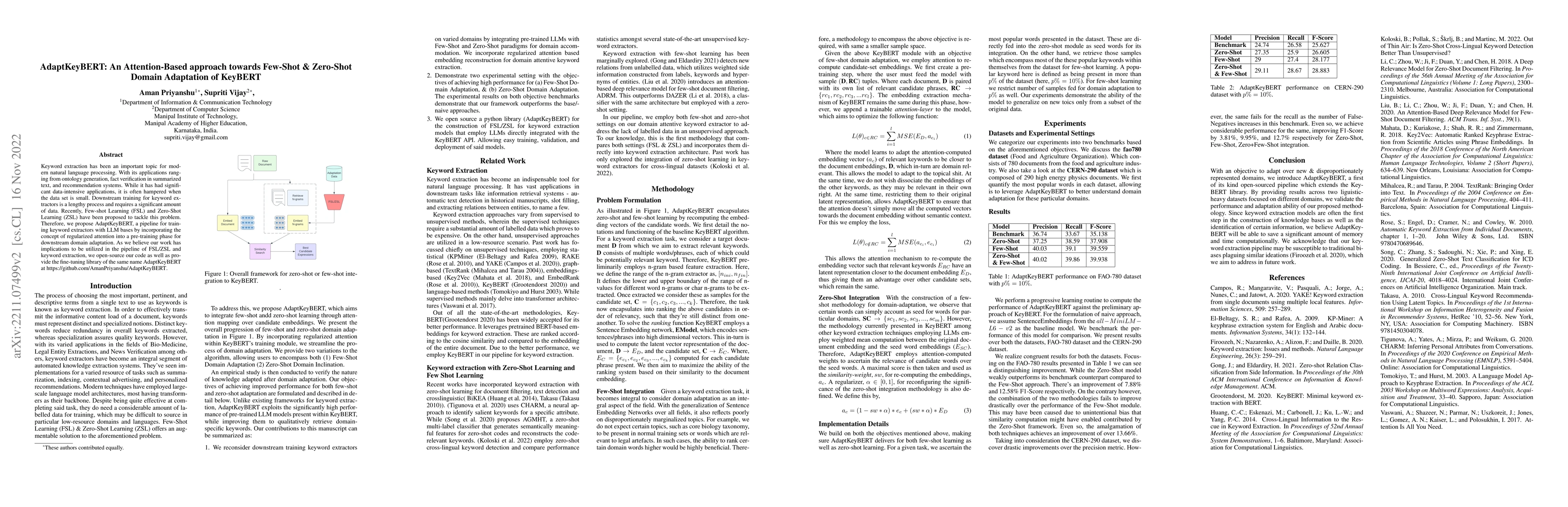 Thumbnail for AdaptKeyBERT: An Attention-Based approach towards Few-Shot & Zero-Shot
  Domain Adaptation of KeyBERT