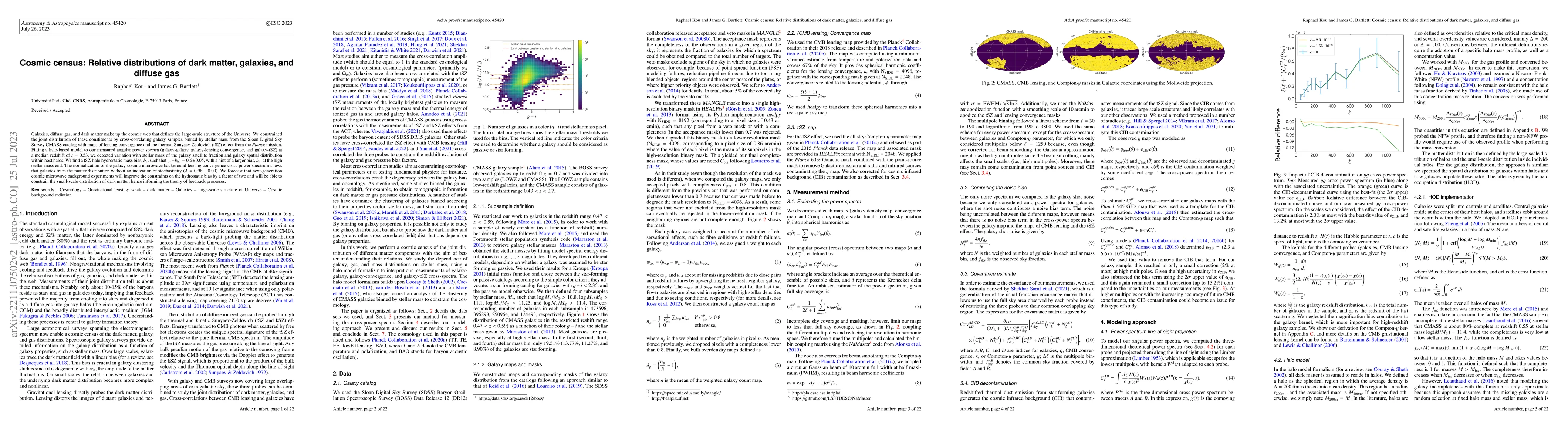 Thumbnail for Cosmic Census: Relative Distributions of Dark Matter, Galaxies and
  Diffuse Gas
