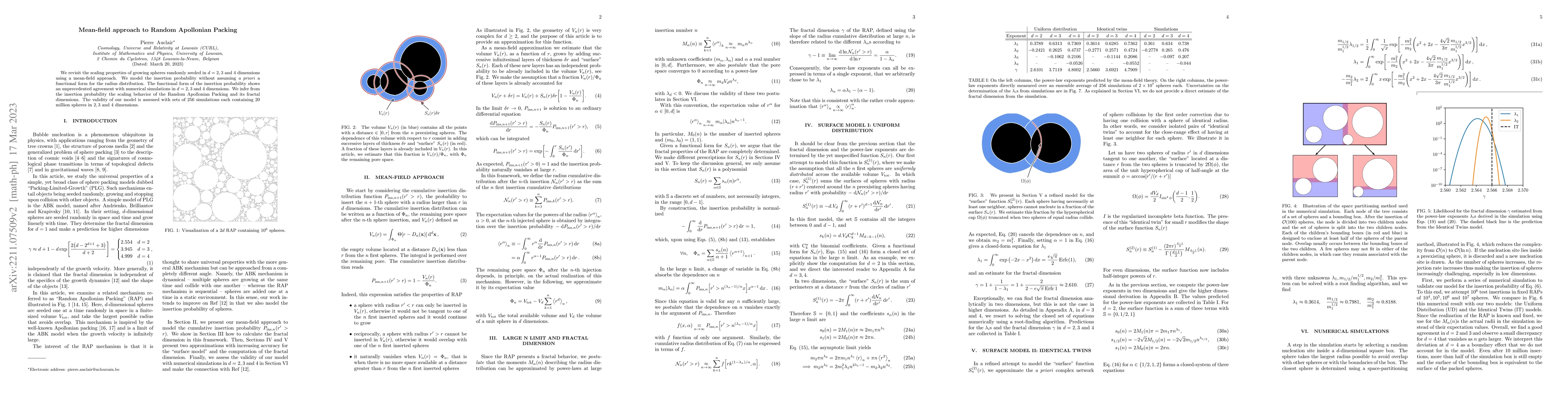Thumbnail for Mean-field approach to Random Apollonian Packing
