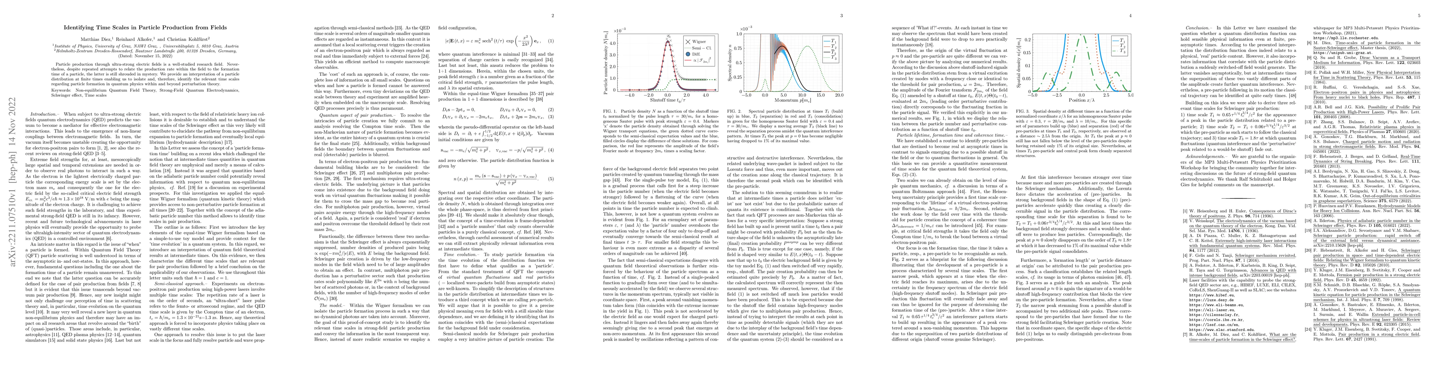 Thumbnail for Identifying Time Scales in Particle Production from Fields
