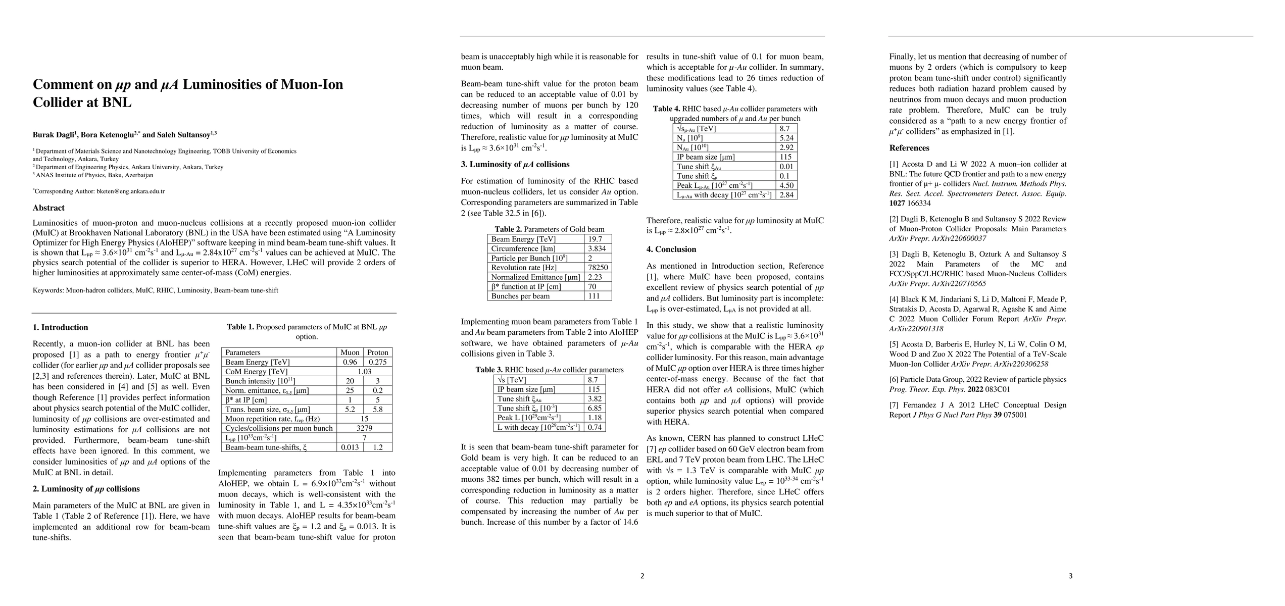 Thumbnail for Comment on $\mu p$ and $\mu A$ Luminosities of Muon-Ion Collider at BNL