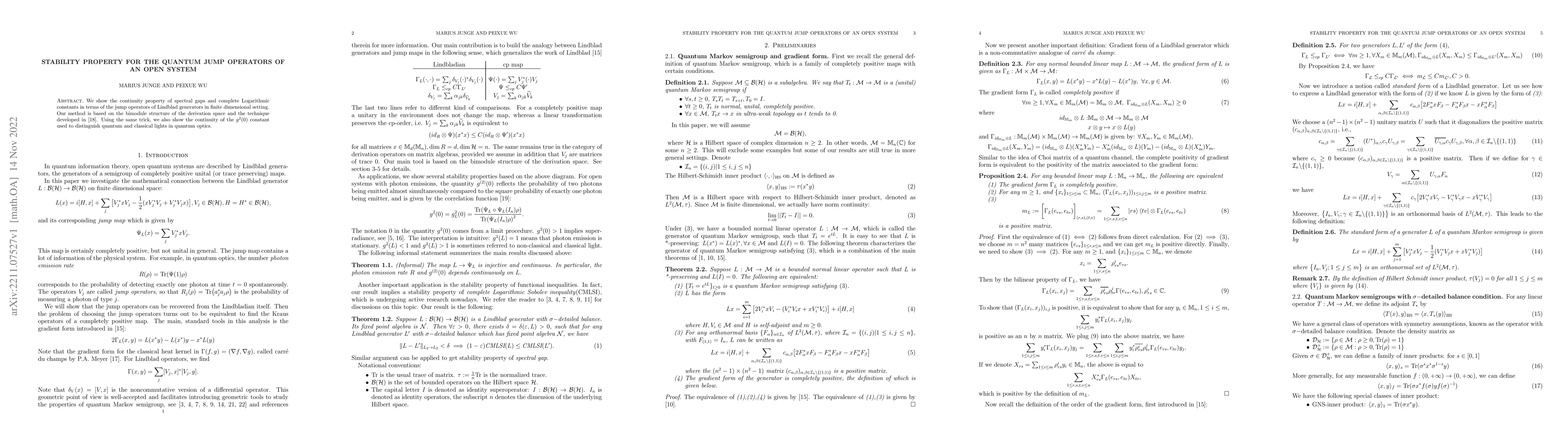 Thumbnail for Stability property for the quantum jump operators of an open system