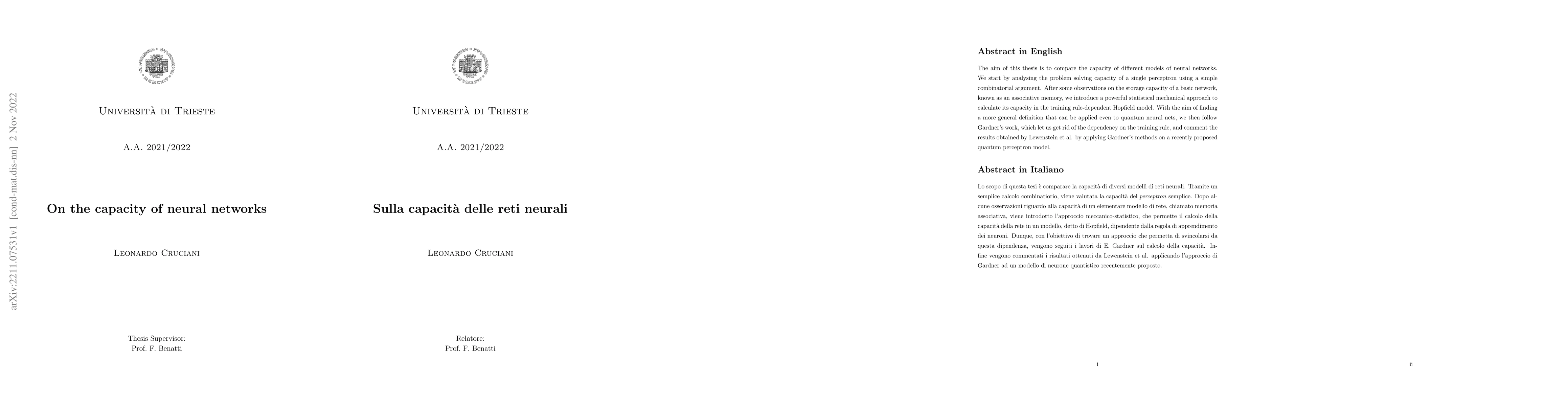 Thumbnail for On the capacity of neural networks