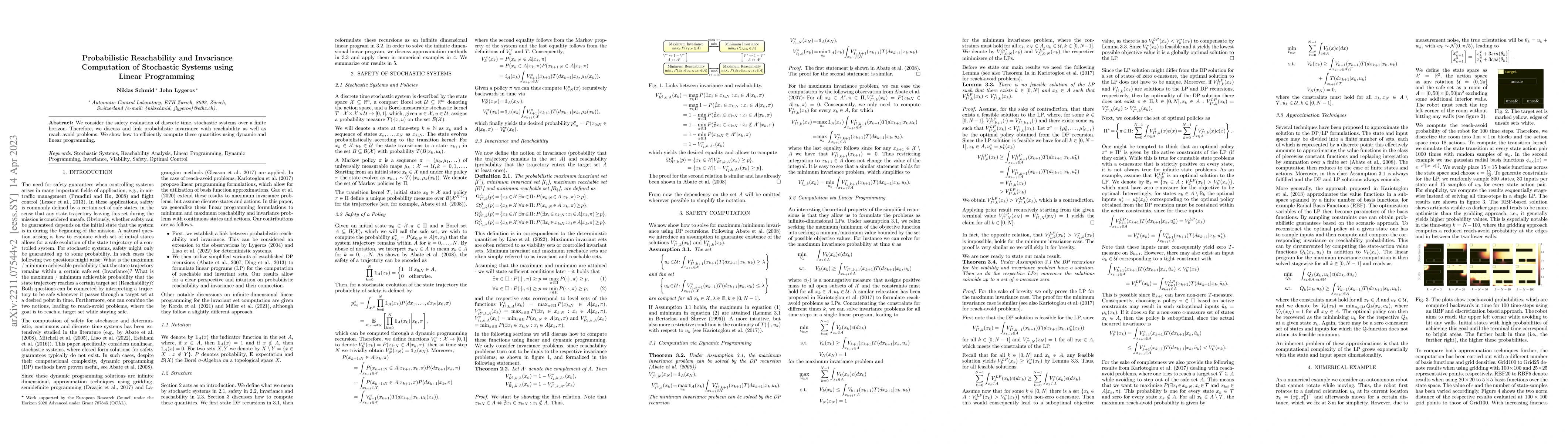 Thumbnail for Probabilistic Reachability and Invariance Computation of Stochastic
  Systems using Linear Programming