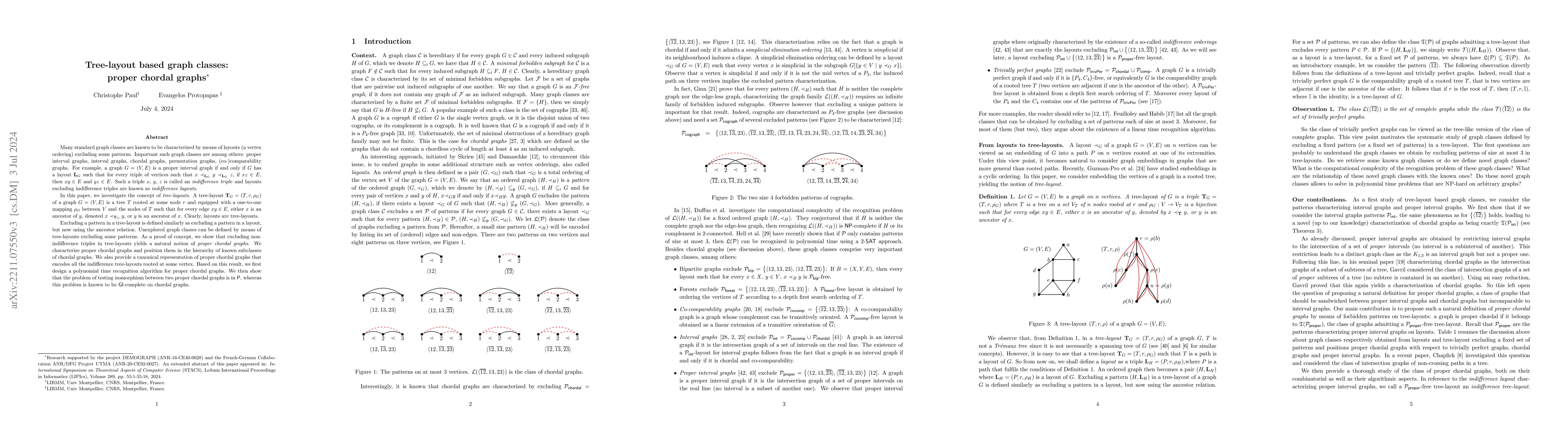 Thumbnail for Tree-layout based graph classes: proper chordal graphs