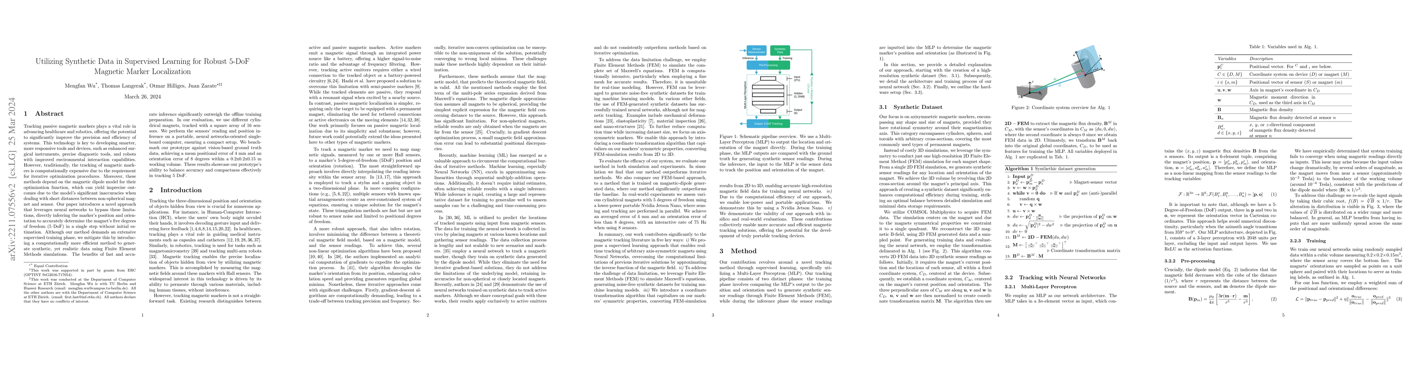 Thumbnail for Utilizing Synthetic Data in Supervised Learning for Robust 5-DoF
  Magnetic Marker Localization