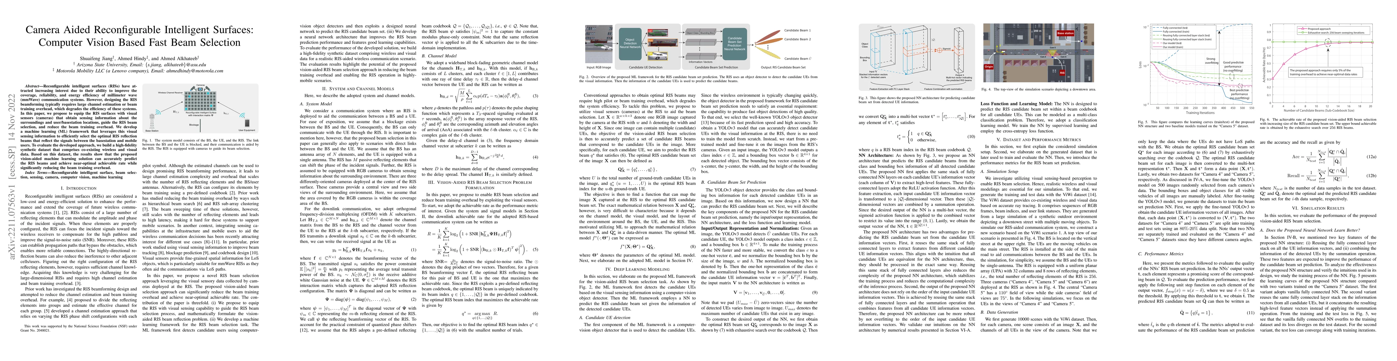 Thumbnail for Camera Aided Reconfigurable Intelligent Surfaces: Computer Vision Based
  Fast Beam Selection