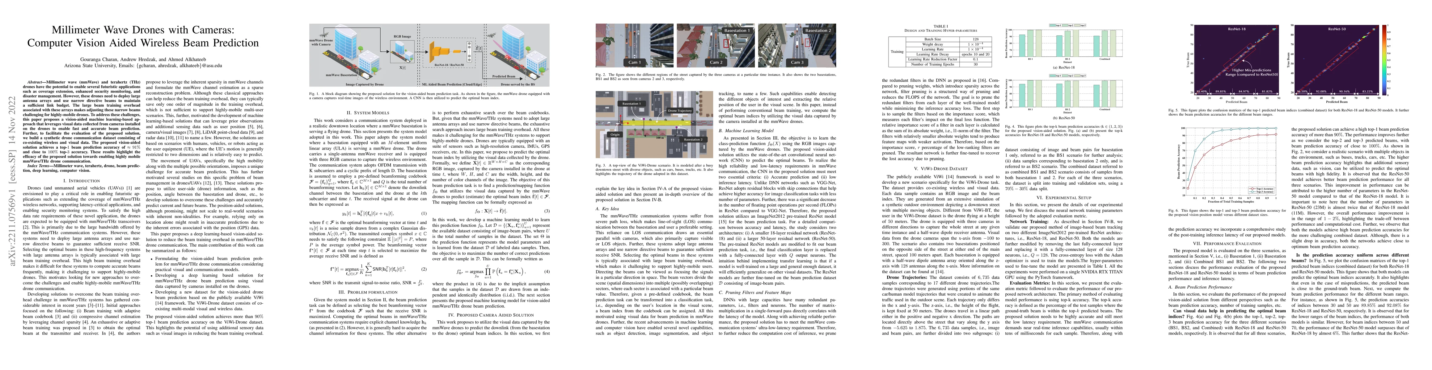 Thumbnail for Millimeter Wave Drones with Cameras: Computer Vision Aided Wireless Beam
  Prediction