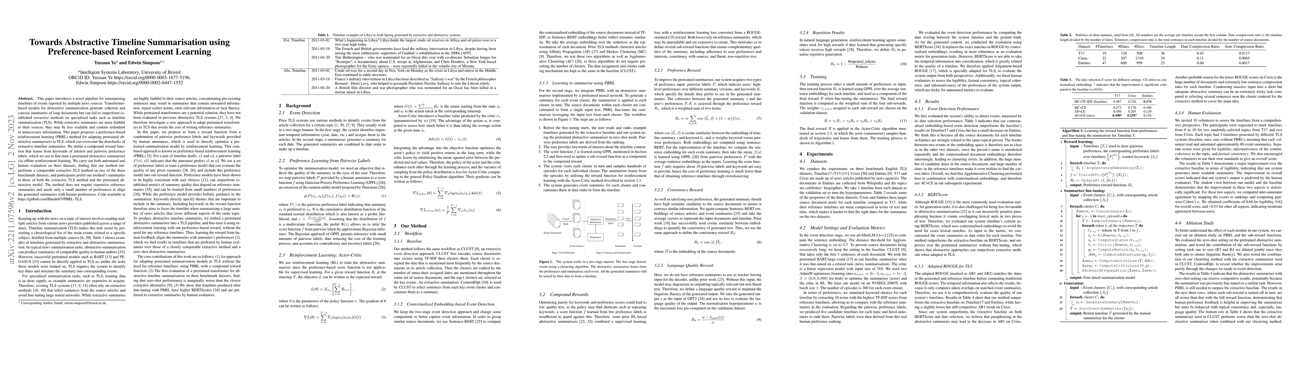 Thumbnail for Towards Abstractive Timeline Summarisation using Preference-based
  Reinforcement Learning