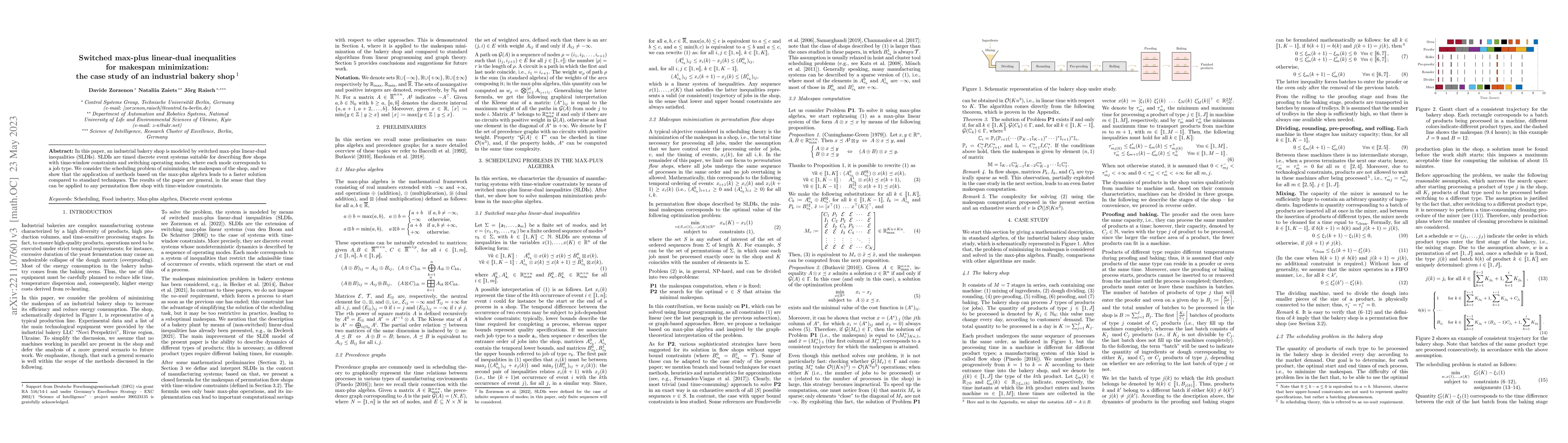 Thumbnail for Switched max-plus linear-dual inequalities for makespan minimization:
  the case study of an industrial bakery shop