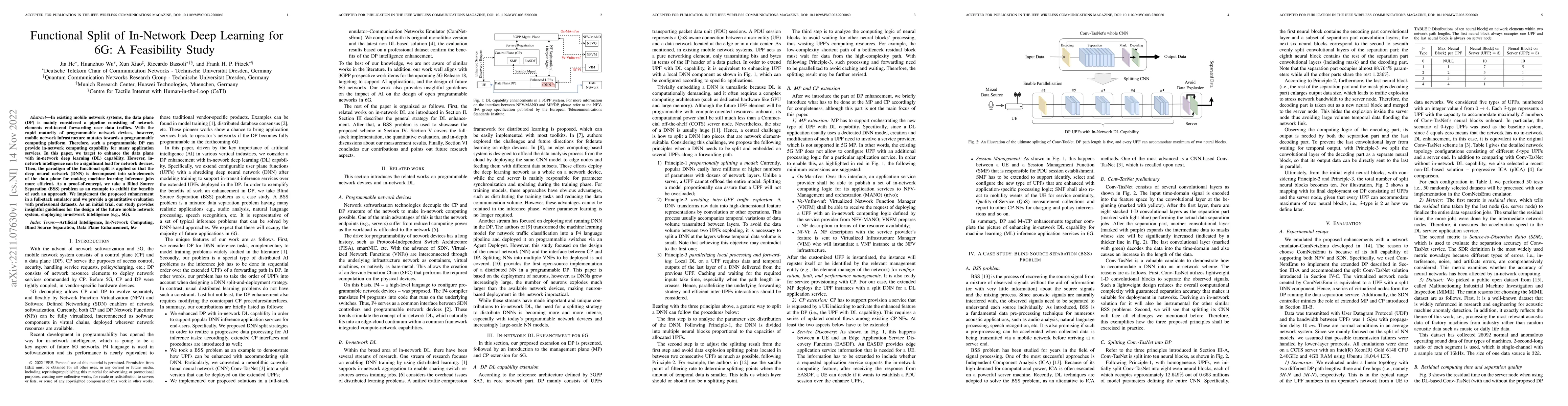 Thumbnail for Functional Split of In-Network Deep Learning for 6G: A Feasibility Study