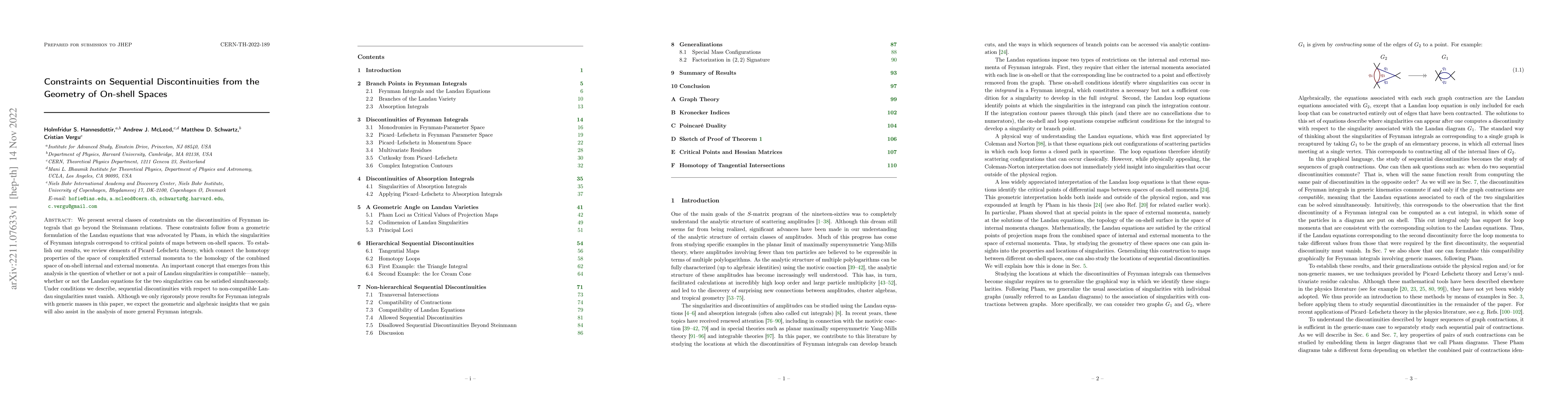 Thumbnail for Constraints on Sequential Discontinuities from the Geometry of On-shell
  Spaces