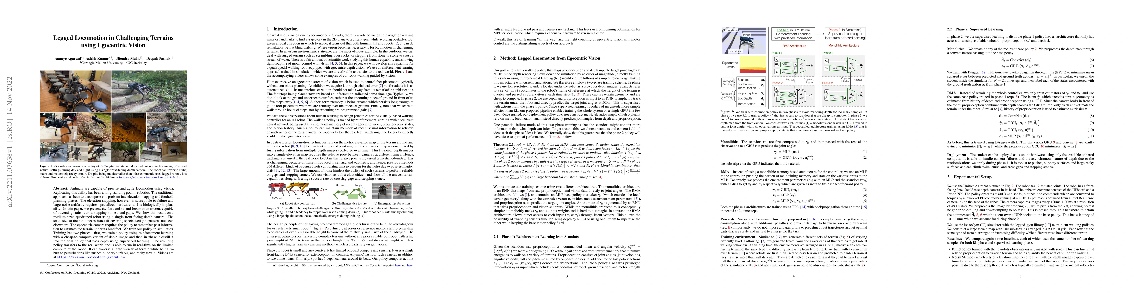 Thumbnail for Legged Locomotion in Challenging Terrains using Egocentric Vision