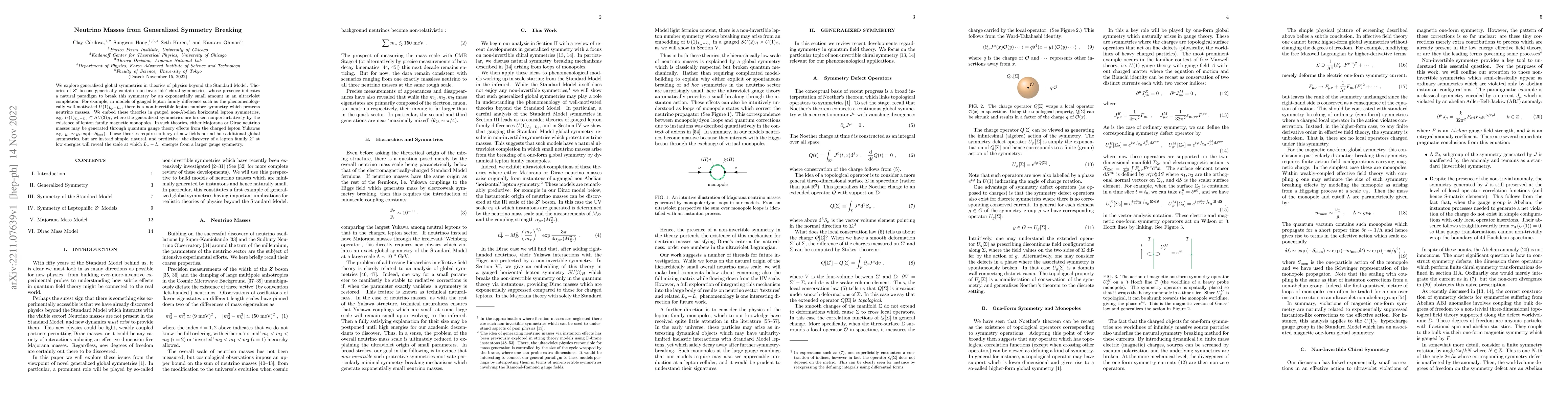 Thumbnail for Neutrino Masses from Generalized Symmetry Breaking