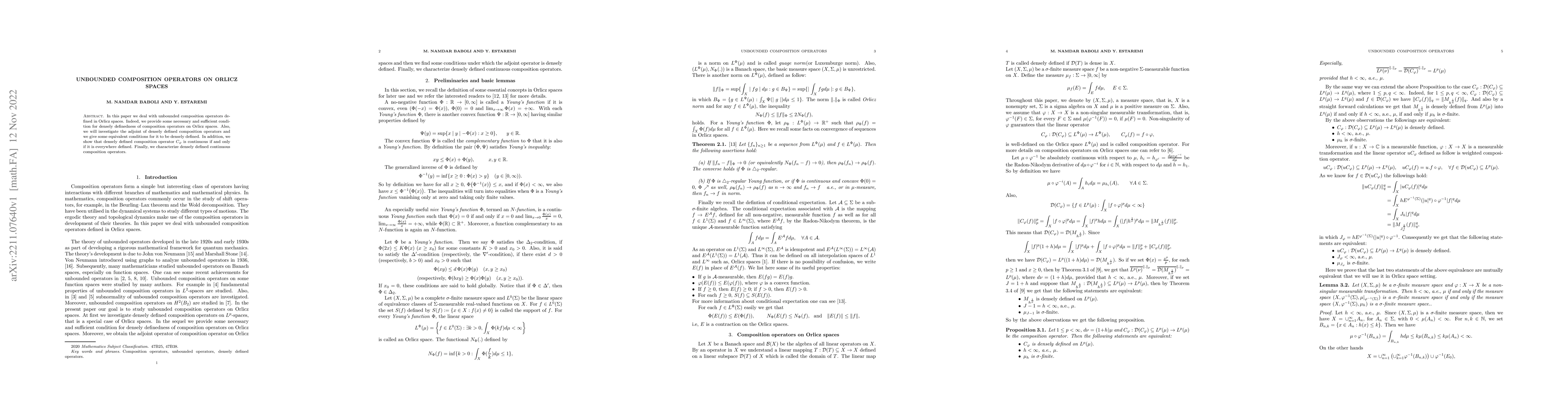 Thumbnail for Unbounded composition operators on Orlicz spaces