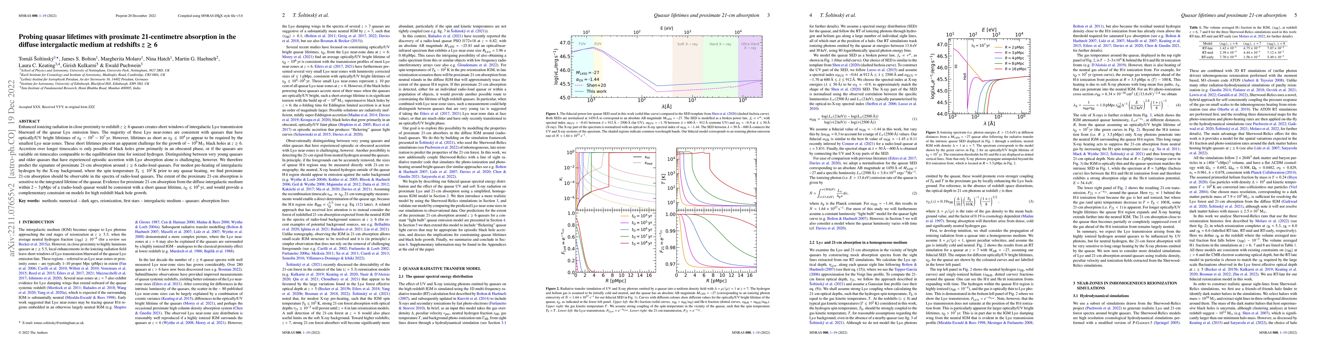Thumbnail for Probing quasar lifetimes with proximate $21$-centimetre absorption in
  the diffuse intergalactic medium at redshifts $z\geq 6$