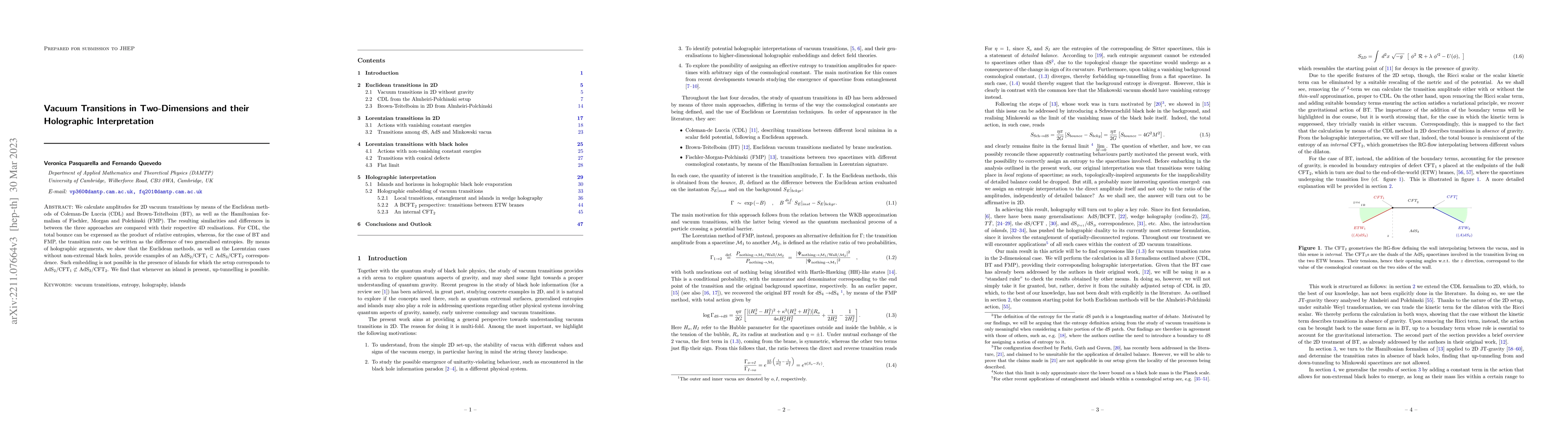 Thumbnail for Vacuum Transitions in Two-Dimensions and their Holographic
  Interpretation