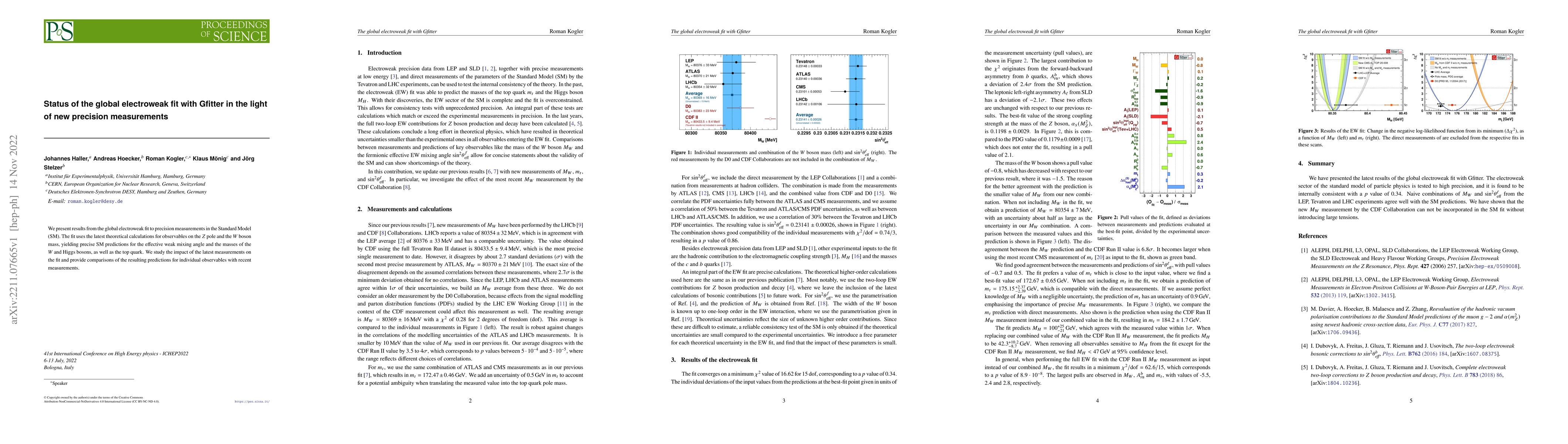 Thumbnail for Status of the global electroweak fit with Gfitter in the light of new
  precision measurements