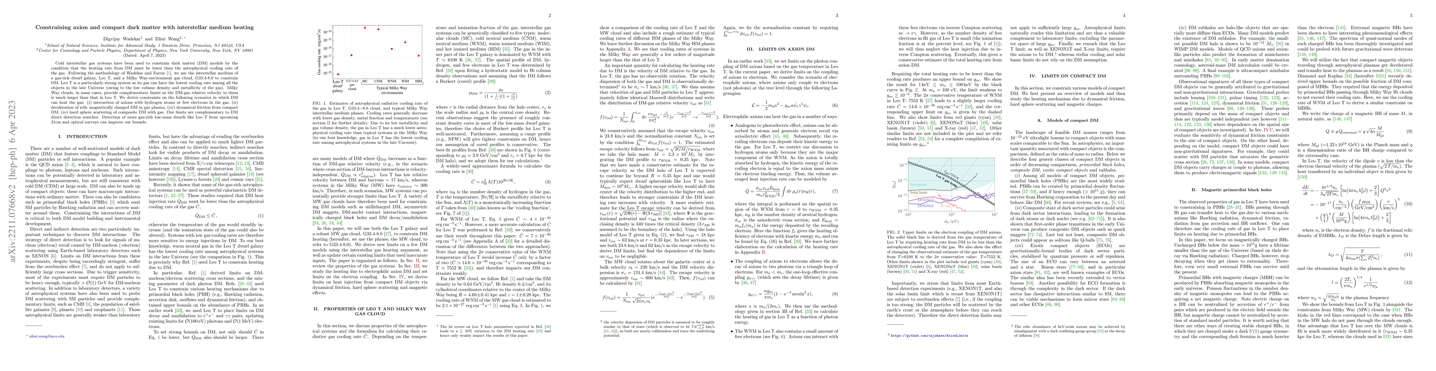 Thumbnail for Constraining axion and compact dark matter with interstellar medium
  heating
