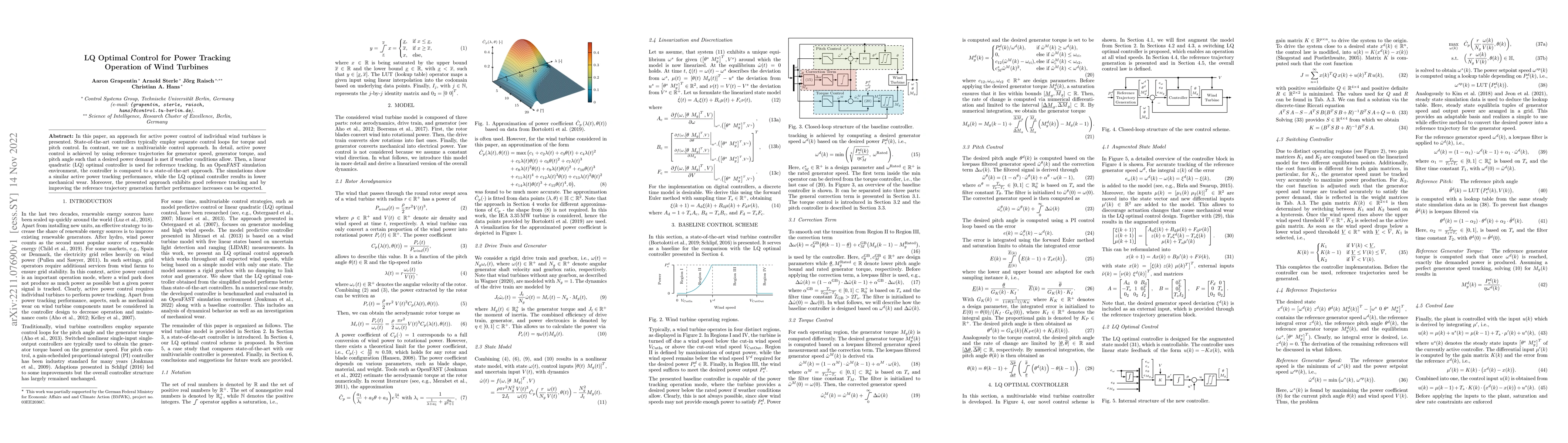 Thumbnail for LQ Optimal Control for Power Tracking Operation of Wind Turbines