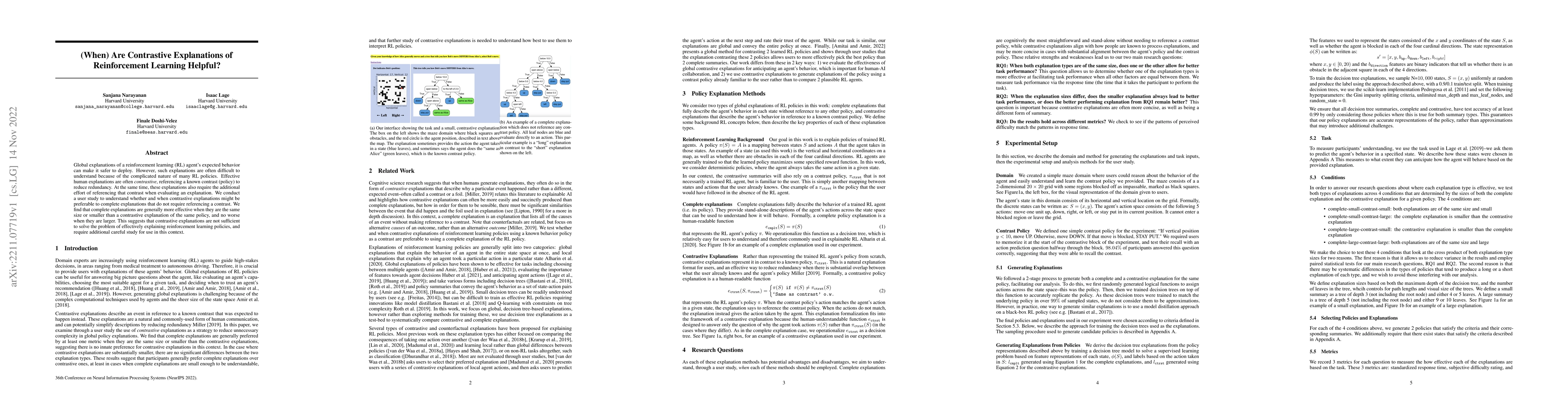 Thumbnail for (When) Are Contrastive Explanations of Reinforcement Learning Helpful?