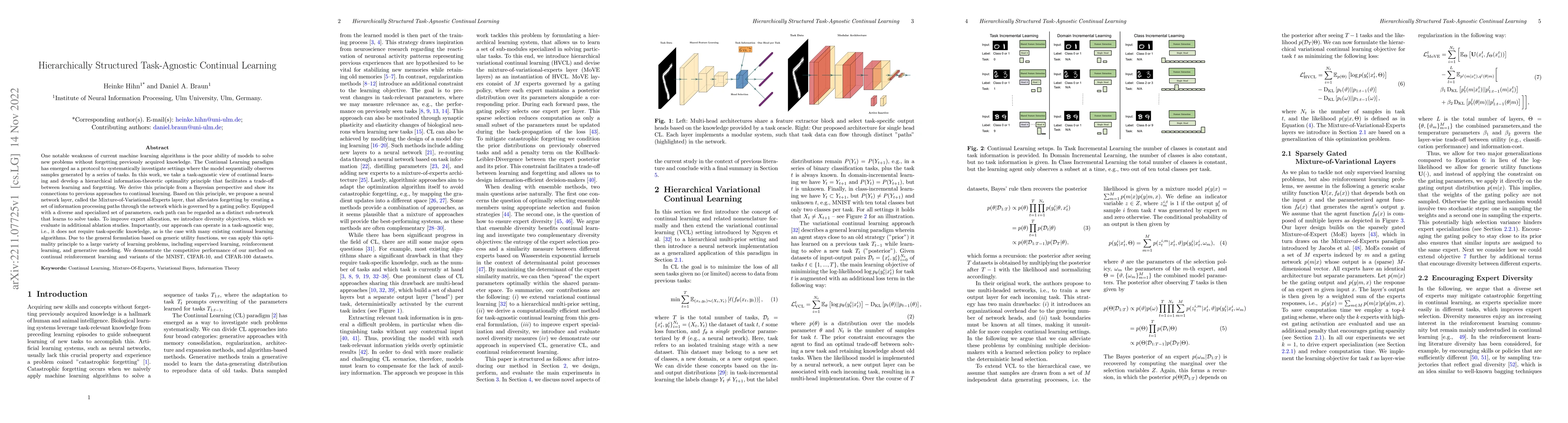 Thumbnail for Hierarchically Structured Task-Agnostic Continual Learning