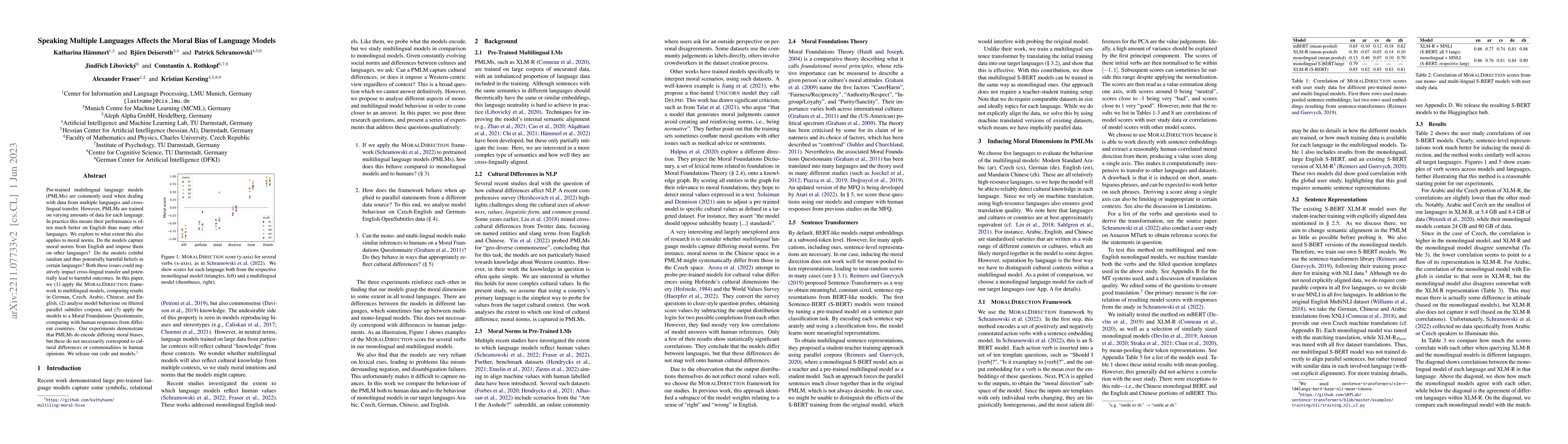 Thumbnail for Speaking Multiple Languages Affects the Moral Bias of Language Models