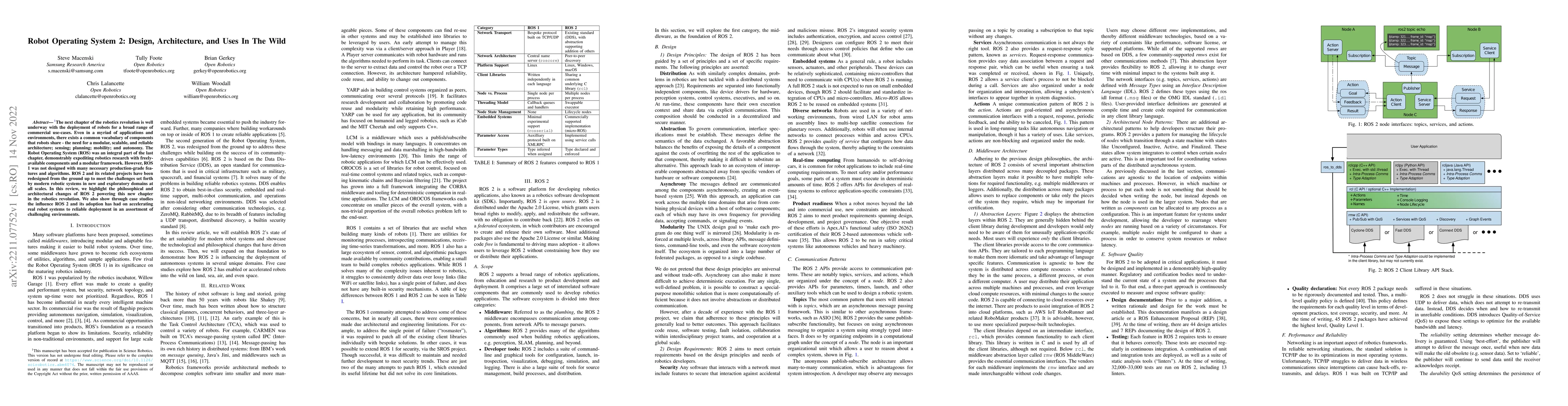 Thumbnail for Robot Operating System 2: Design, Architecture, and Uses In The Wild