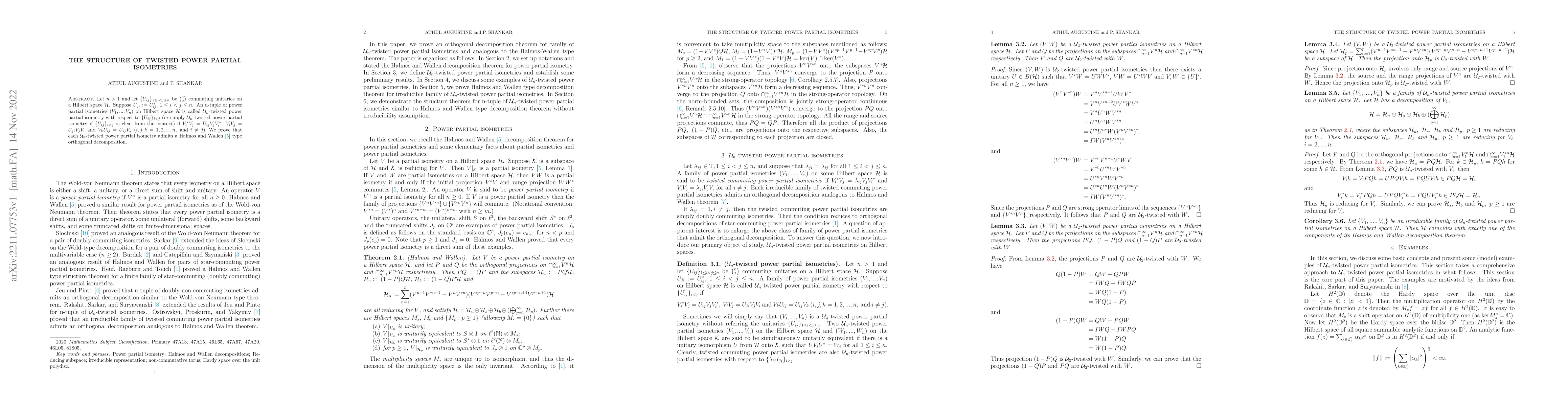 Thumbnail for The structure of twisted power partial isometries