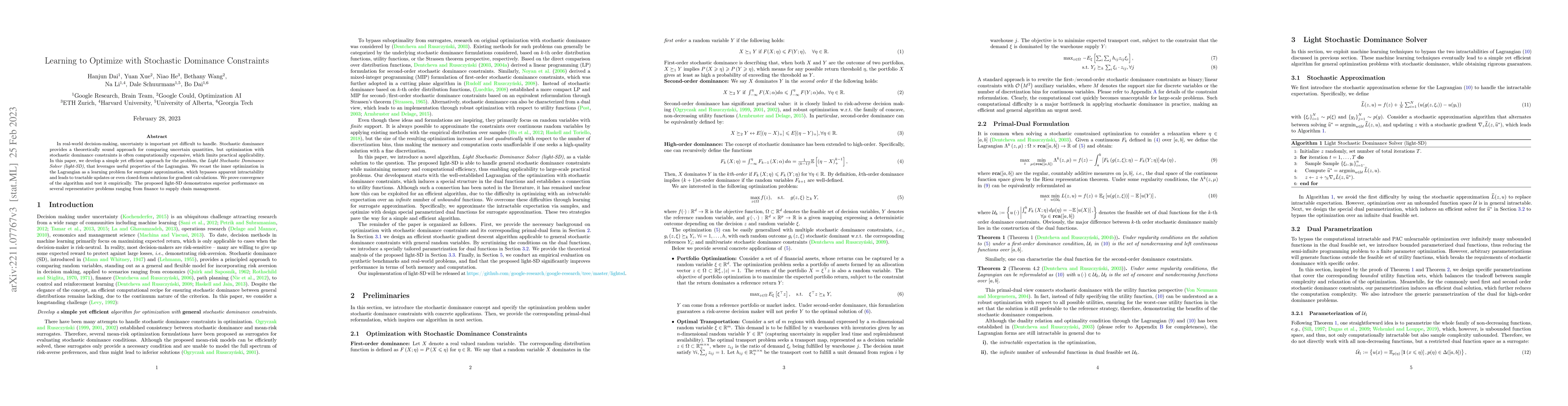 Thumbnail for Learning to Optimize with Stochastic Dominance Constraints