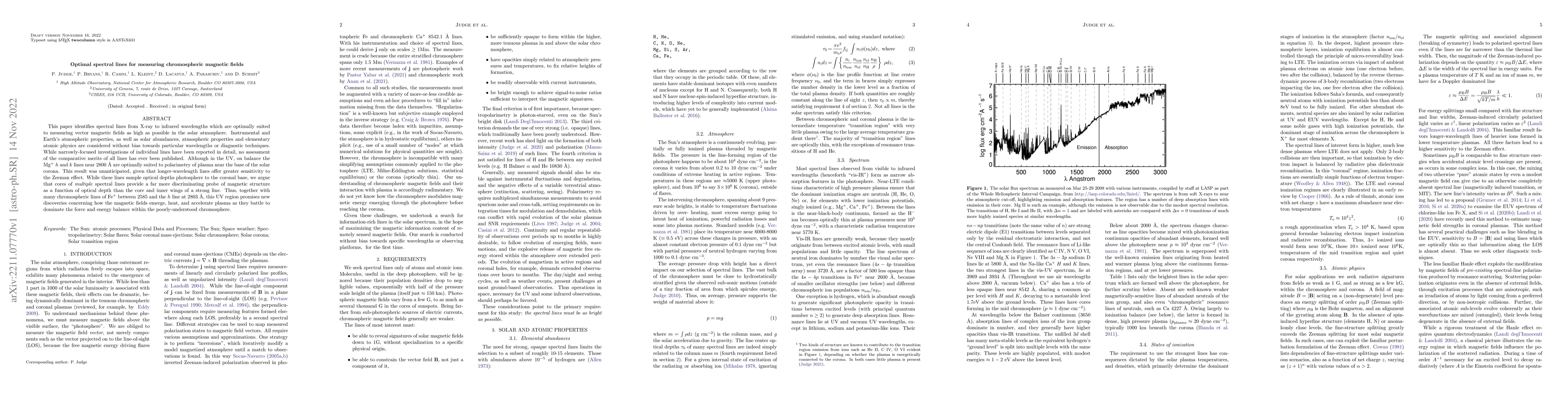 Thumbnail for Optimal spectral lines for measuring chromospheric magnetic fields