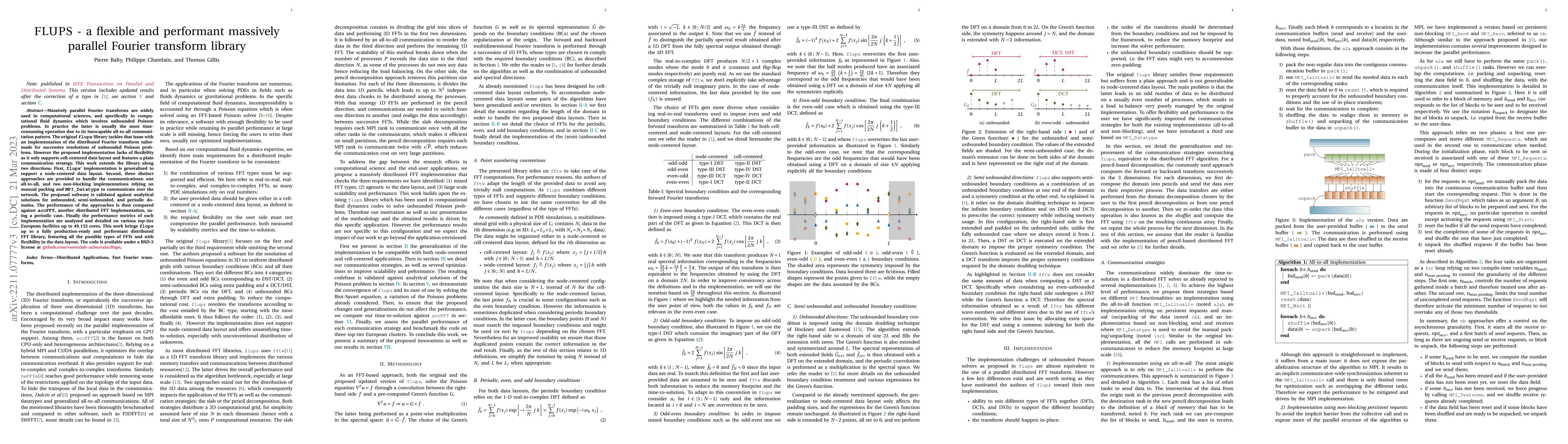 Thumbnail for FLUPS -- a flexible and performant massively parallel Fourier transform
  library