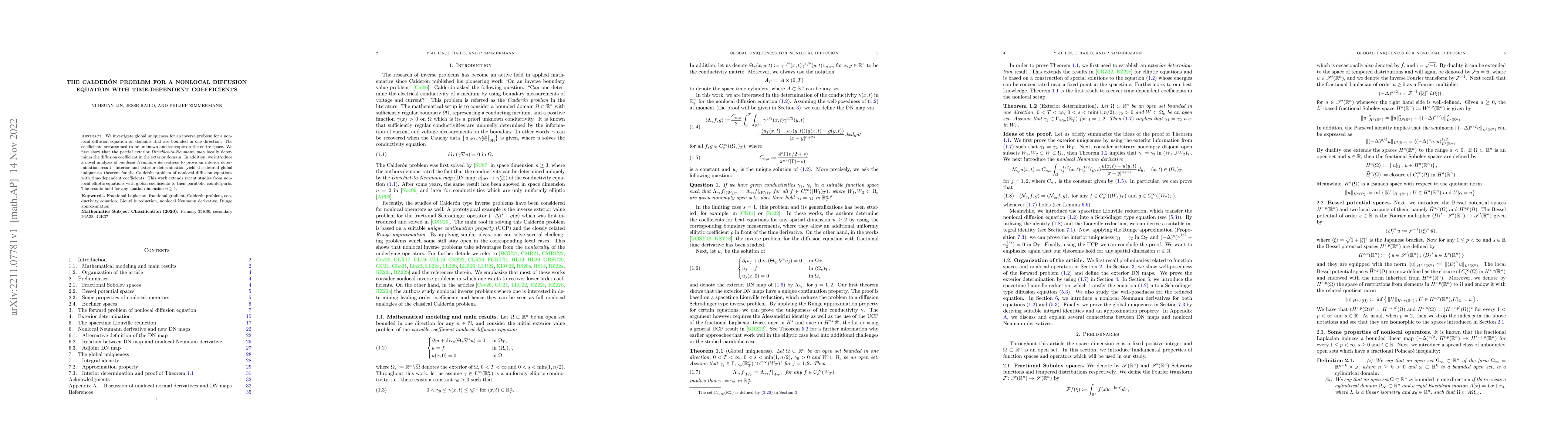 Thumbnail for The Calder\'on problem for a nonlocal diffusion equation with
  time-dependent coefficients