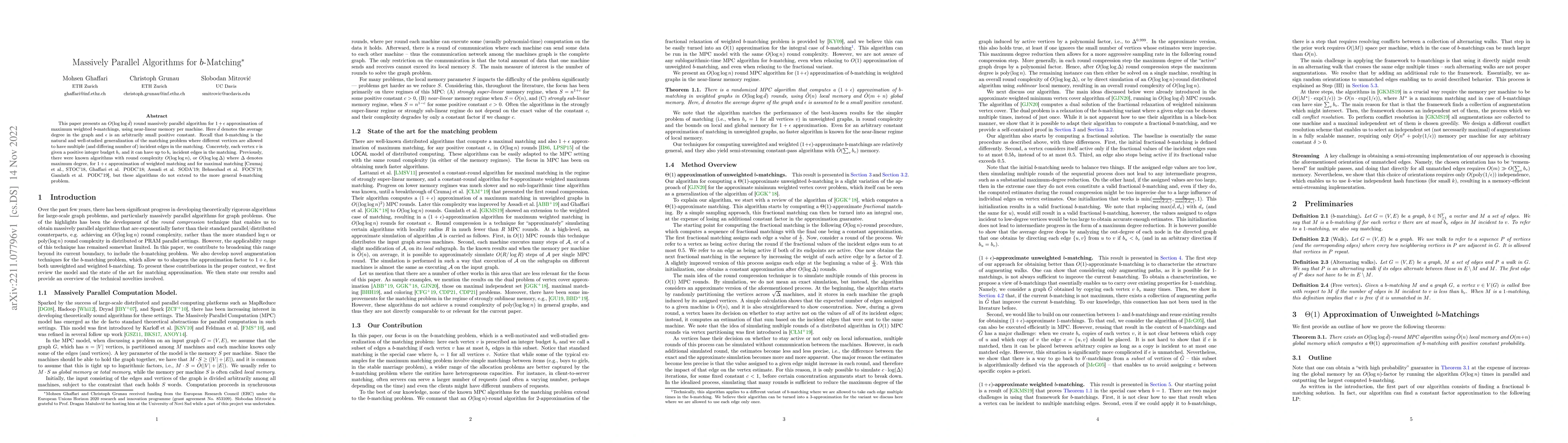 Thumbnail for Massively Parallel Algorithms for $b$-Matching