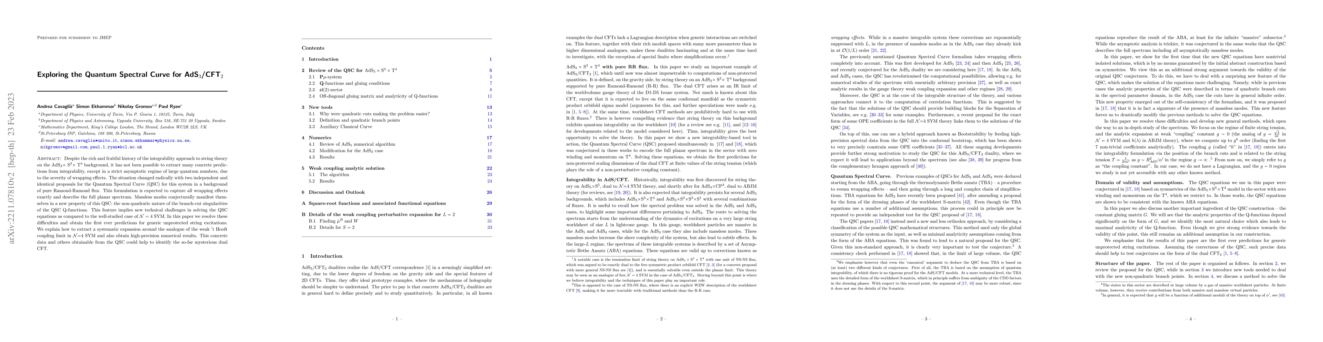 Thumbnail for Exploring the Quantum Spectral Curve for AdS${}_3$/CFT${}_2$