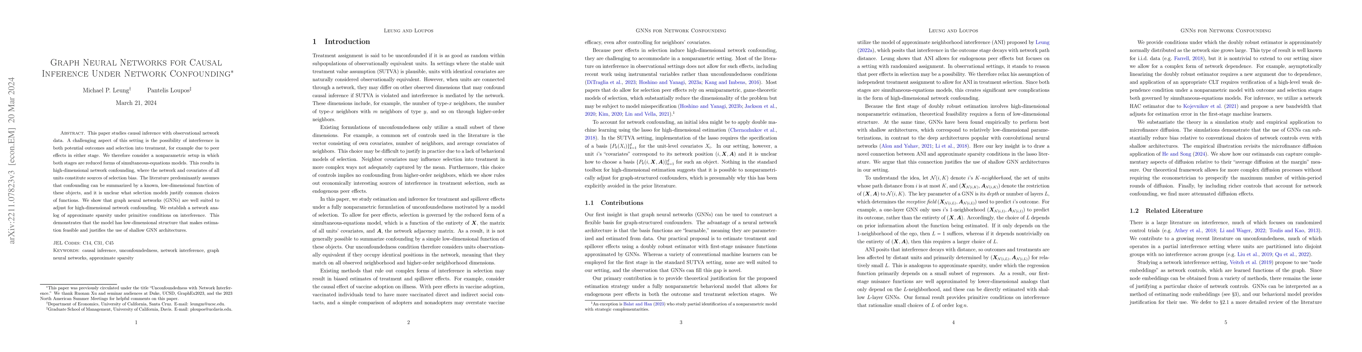 Thumbnail for Graph Neural Networks for Causal Inference Under Network Confounding