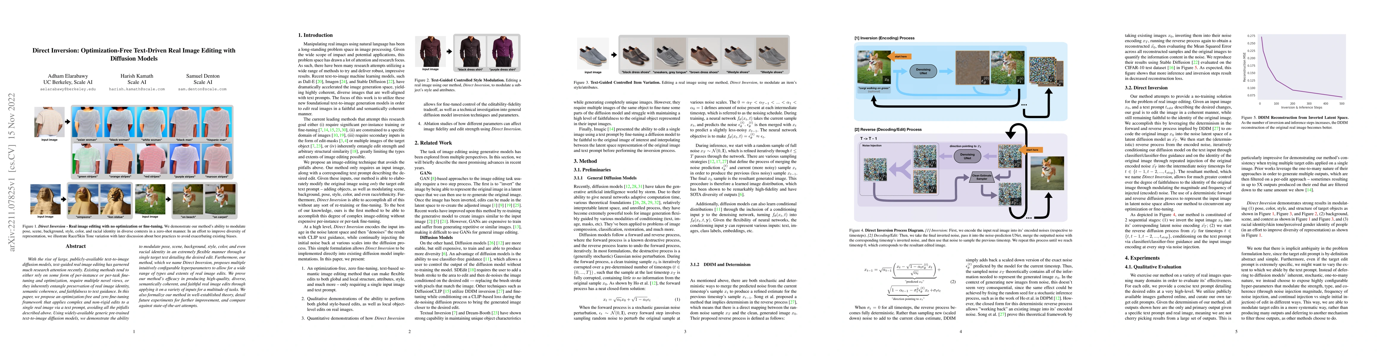 Thumbnail for Direct Inversion: Optimization-Free Text-Driven Real Image Editing with
  Diffusion Models