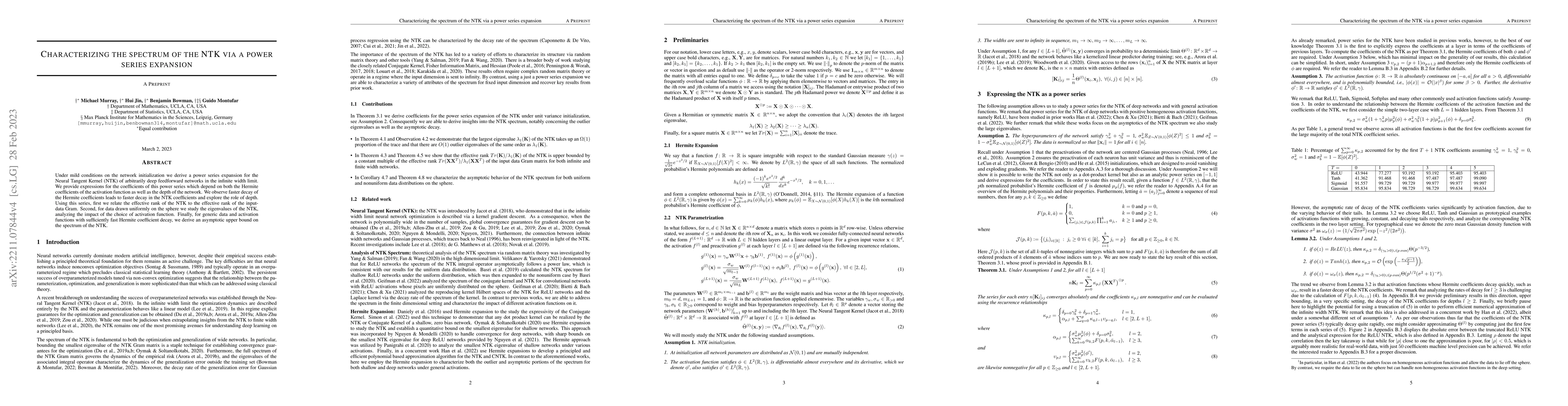 Thumbnail for Characterizing the Spectrum of the NTK via a Power Series Expansion
