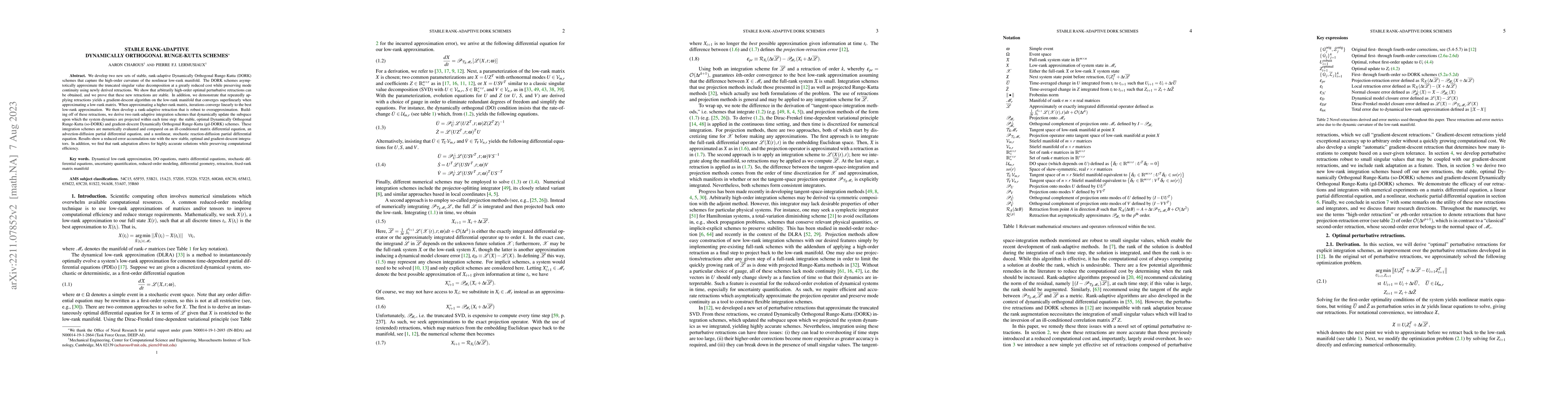 Thumbnail for Stable rank-adaptive Dynamically Orthogonal Runge-Kutta schemes