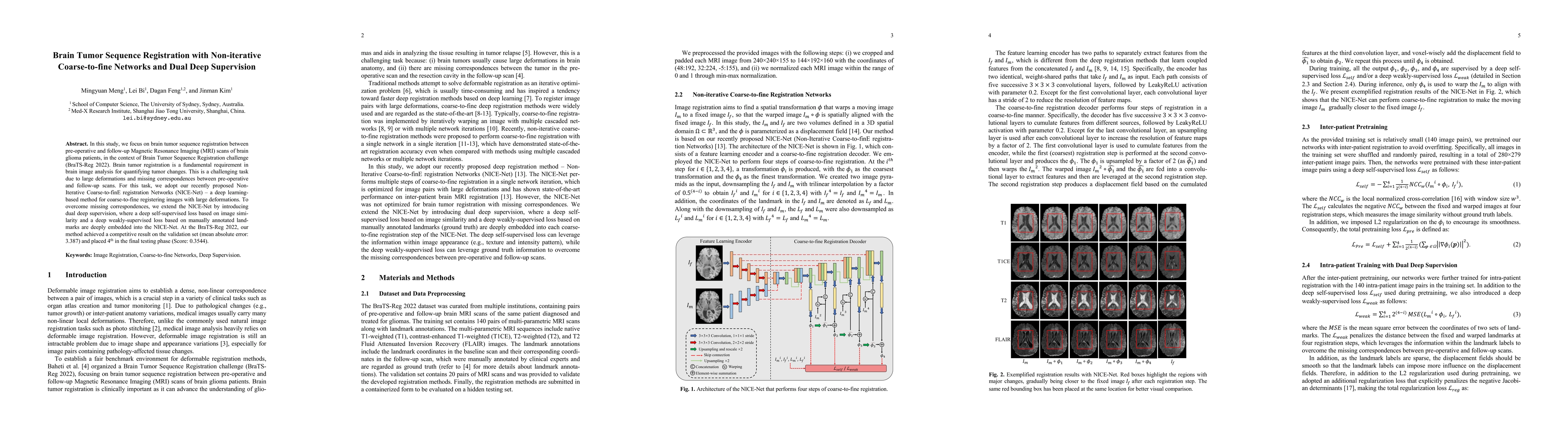 Thumbnail for Brain Tumor Sequence Registration with Non-iterative Coarse-to-fine
  Networks and Dual Deep Supervision