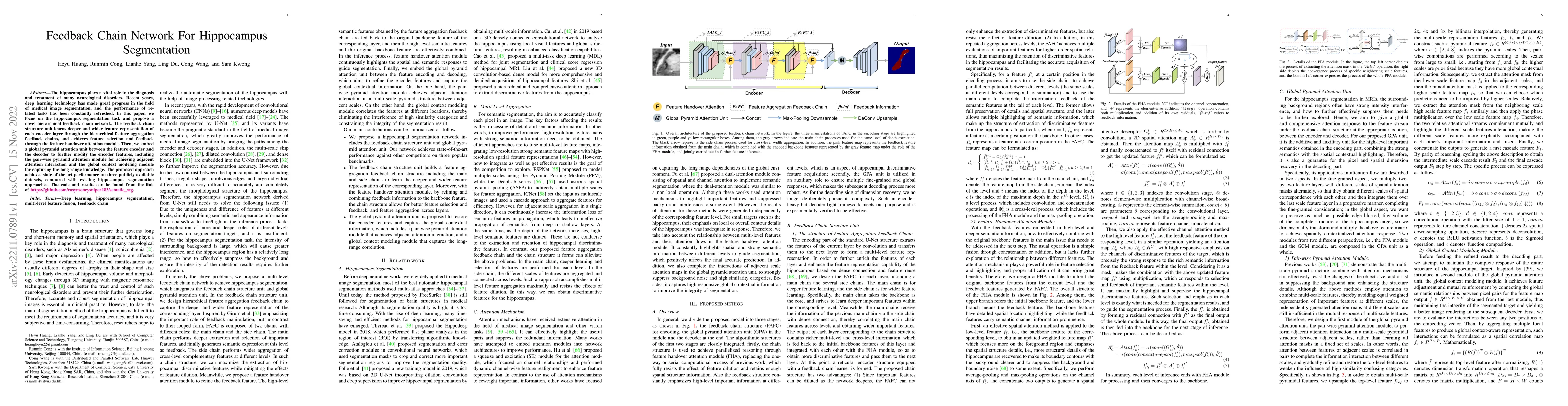 Thumbnail for Feedback Chain Network For Hippocampus Segmentation