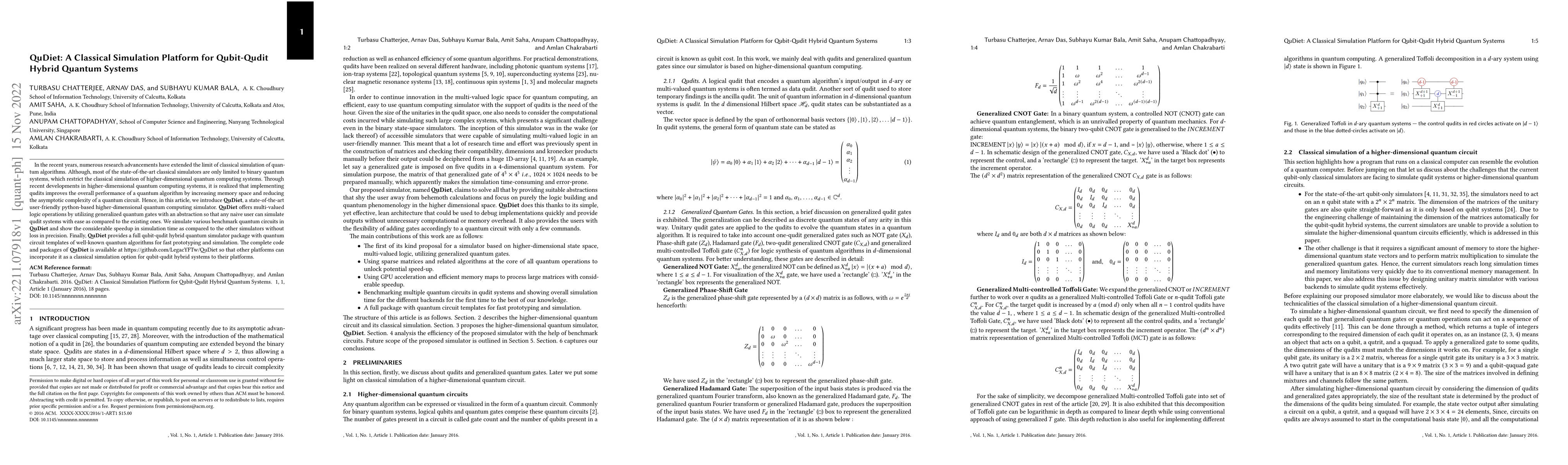 Thumbnail for QuDiet: A Classical Simulation Platform for Qubit-Qudit Hybrid Quantum
  Systems