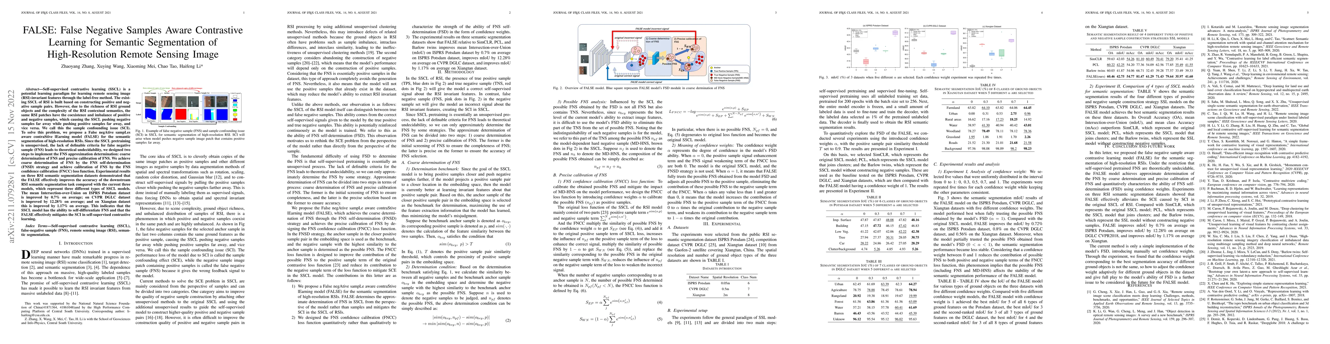Thumbnail for False: False Negative Samples Aware Contrastive Learning for Semantic
  Segmentation of High-Resolution Remote Sensing Image