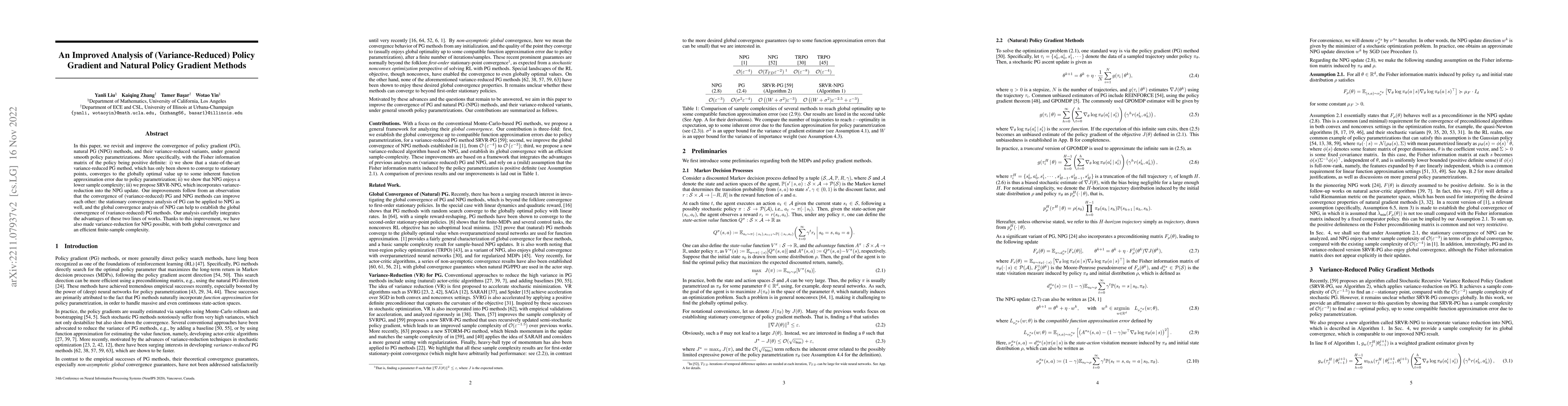 Thumbnail for An Improved Analysis of (Variance-Reduced) Policy Gradient and Natural
  Policy Gradient Methods