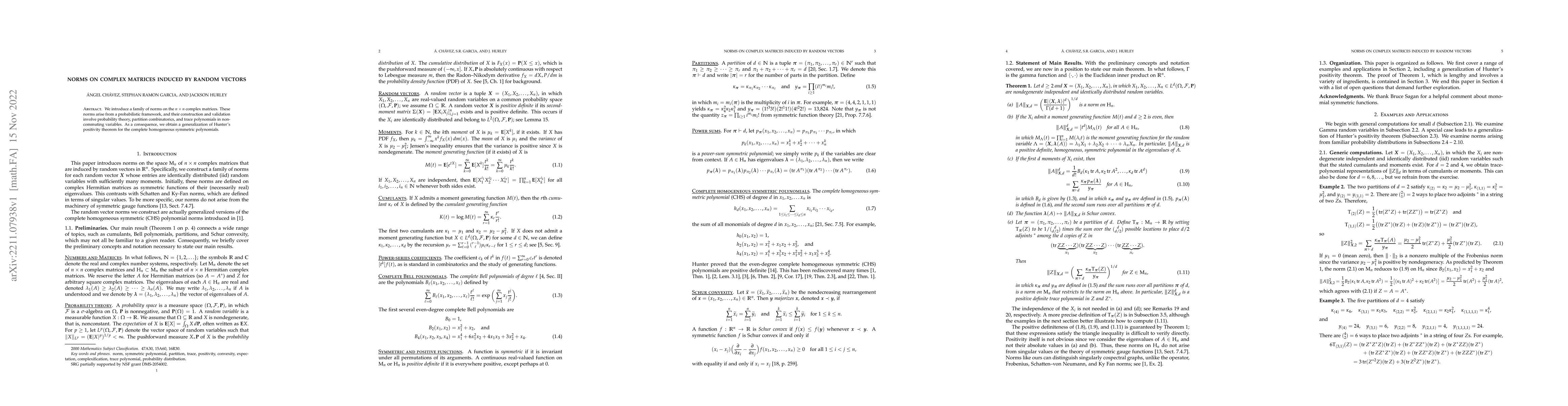 Thumbnail for Norms on Complex Matrices Induced by Random Vectors
