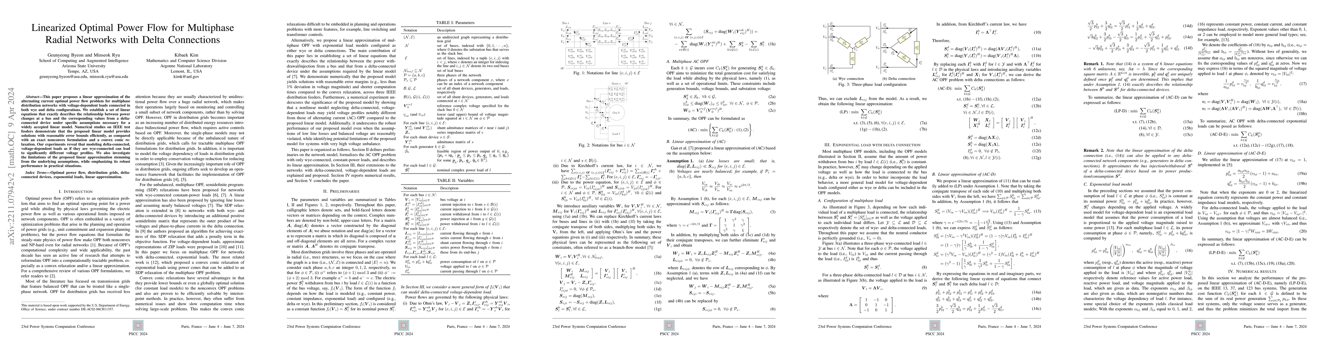 Thumbnail for Linearized Optimal Power Flow for Multiphase Radial Networks with Delta
  Connections