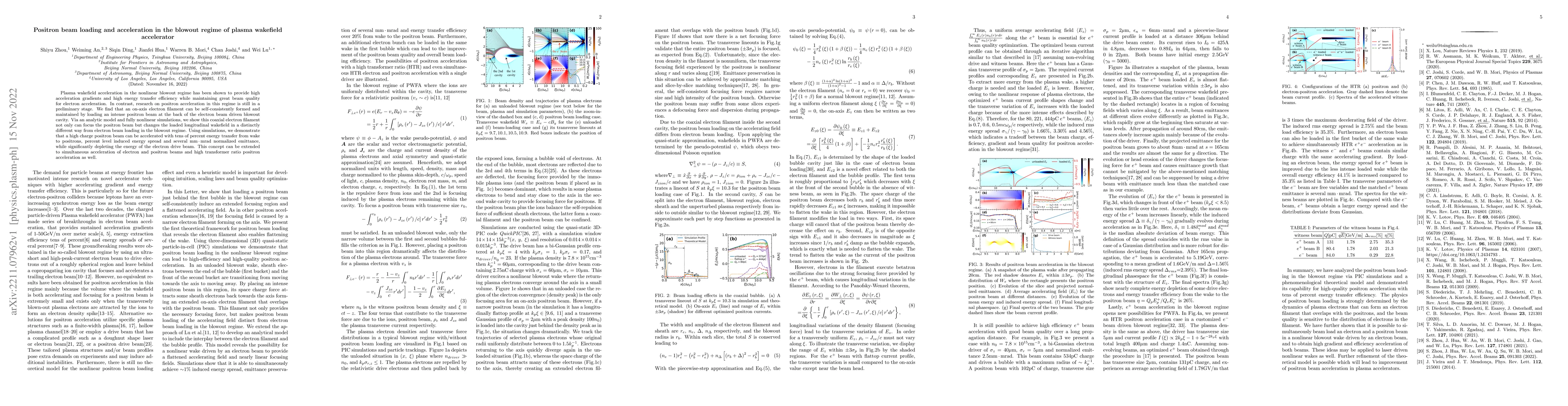 Thumbnail for Positron beam loading and acceleration in the blowout regime of plasma
  wakefield accelerator