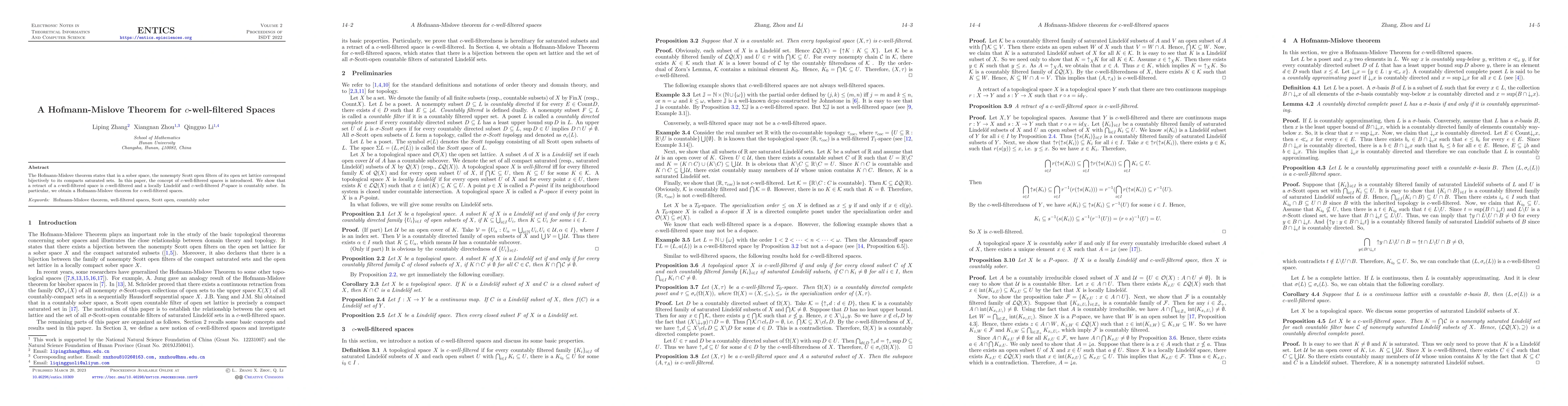 Thumbnail for A Hofmann-Mislove theorem for $c$-well-filtered spaces